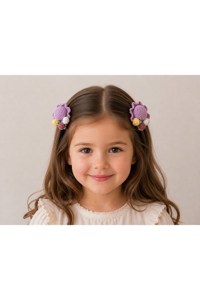 FLY LIFE Girl's Knitted Snapback Hat Buckle (Purple Shades)