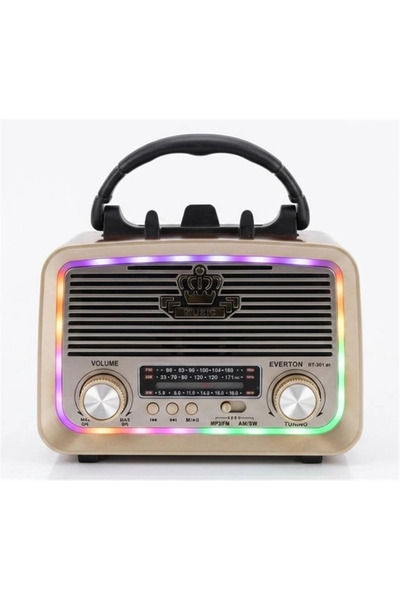 UTAX Everton RT-301.m Bluetooth-USB-SD-FM Şarjlı,Solarlı,Ledli, Nostaljik Rad...