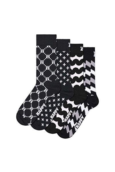 Happy Socks Unisex Socken, 4er-Pack - Grafik-Socken, Geschenkbox, Streifen, B...