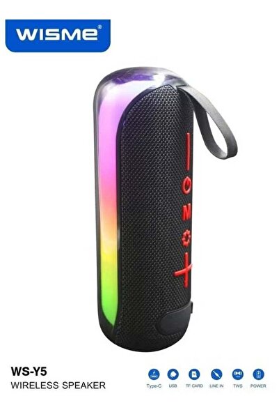 WISME WS-Y5 Wireless Portable Bluetooth Speaker with RGB Colorful Lighting, M...