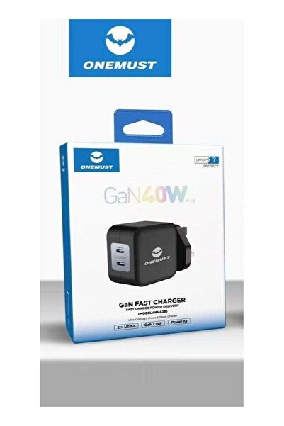 Om A28 GaN 40W Super Fast Charger – Dual USB-C Ports with Smart Power IQ Chip...