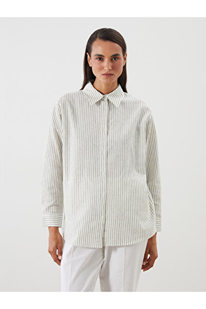 LC Waikiki Striped Linen Blended Women's Shirt Tunic