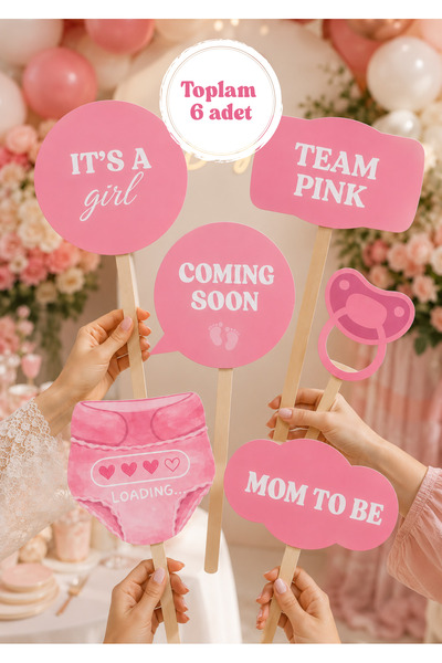 Funzee Baby Shower Speech Balloons Set of 6 |   Gender Reveal Party Baby Girl...