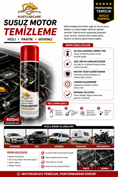 KurtCarCare Susuz Motor Temizleme