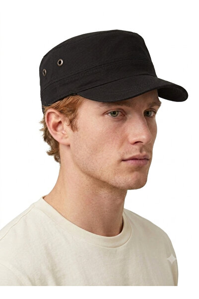 STELLA VESTİNO Castro Gabardin Hat - Military Style Cotton Unisex Castro Cap
