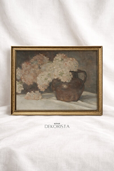 HOME DEKORİSTA Εκτύπωση λουλουδιών με vintage πλαίσιο ΧΩΡΙΣ ΓΥΑΛΙ, αφίσα, καλ...