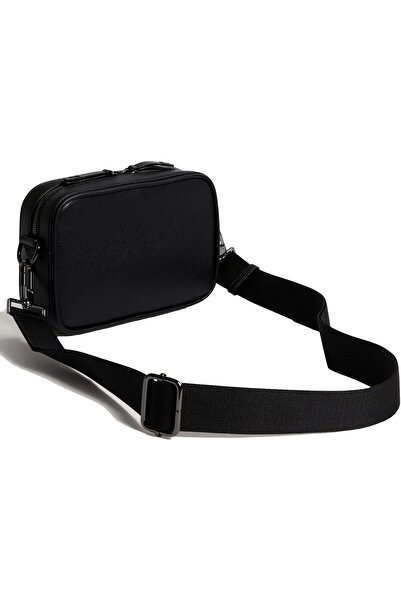 Ted Baker Tyge Polyurethane Crossbody Bag with TB Logo, Black