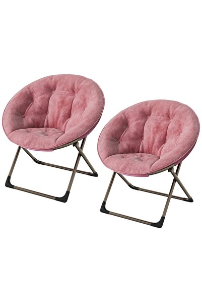 Garvee Oversized Folding Saucer Chair – Soft Faux Leather Upholstery – Ideal ...