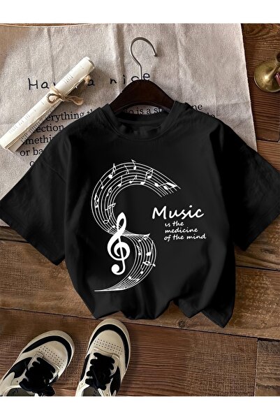 1001 Line Women'S Loose-Fit Short-Sleeve T-Shirt with Music Note Print And Mu...