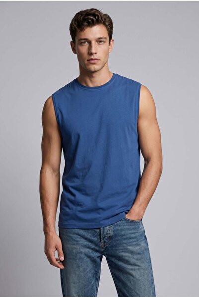 Brix Men's Sleeveless T-Shirt Blue