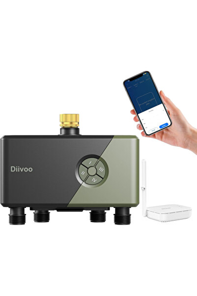 Diivoo Computer de irigatii smart WLAN 4 iesiri – Temporizator udare gradina ...