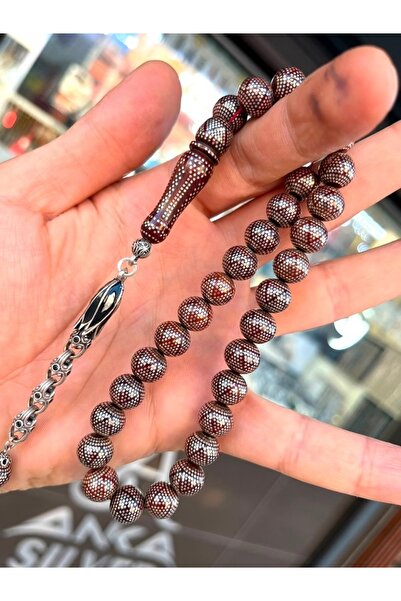 ankagümüs&saat&tesbih Gümüş İşlemeli Kuka Tesbih