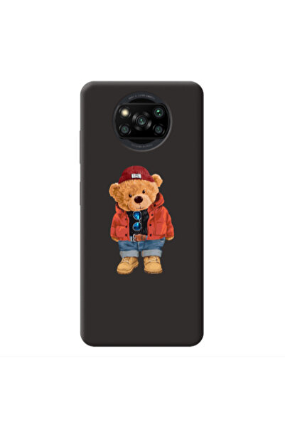 Other Xiaomi Poco X3 /X3 Pro Bear in a hat Black Colored Silicone TPU Θήκη