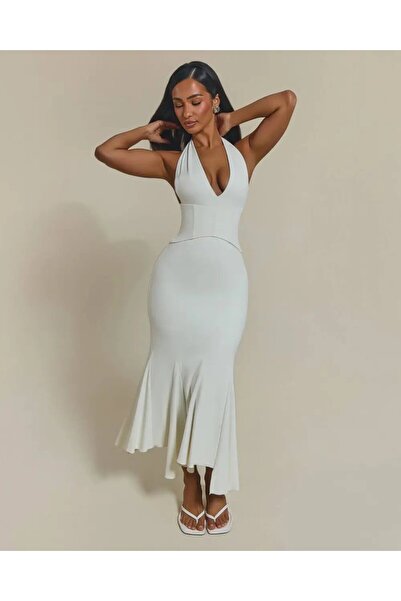 Cool & Sexy White Midi Length Stylish Event Dress