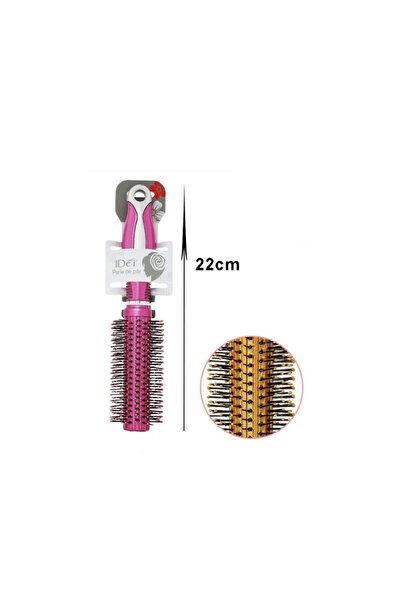 idei Perie cilindrică rotundă de coafat 22cm roz-alb ergonomică, peri implant...
