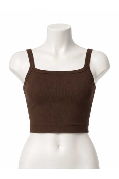 Hmd 3-Piece Women's Ribbed Camisole U-Neck Rope Strap Mixed Color Crop Top
