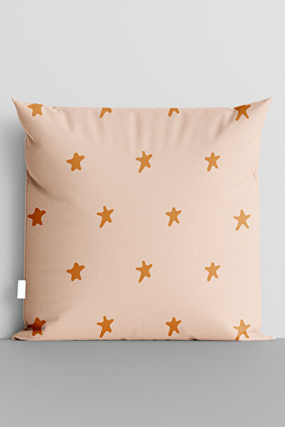 TicaretJet غطاء وسادة مطبوع رقميًا على الوجهين من Orange Stars - 5670