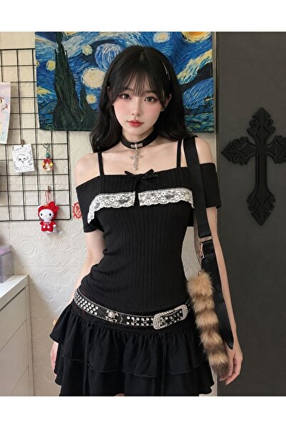 İsra Ayyıldız Moonstar Collection Coquette lolita madonna yaka ek askılı tam ...