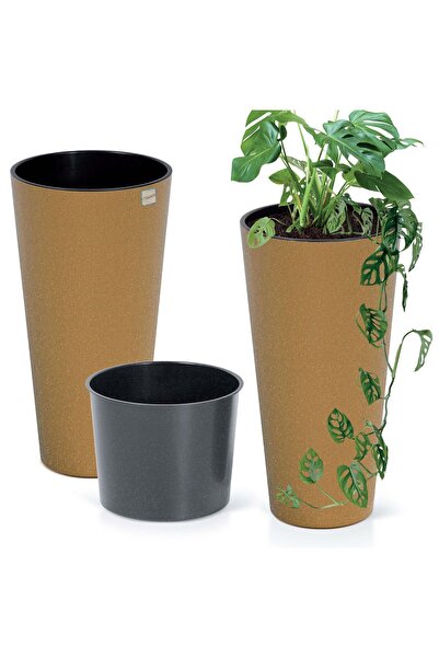 EDANTI Jardinieră de grădină 25 cm pentru terasă, grădină, casă, din lemn maro