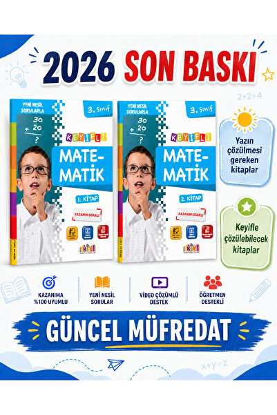 Kaliteli Eğitim Yayınları KEY YAYINLARI 3.SINIF MATEMATİK 1. VE 2. KİTAP 2026...