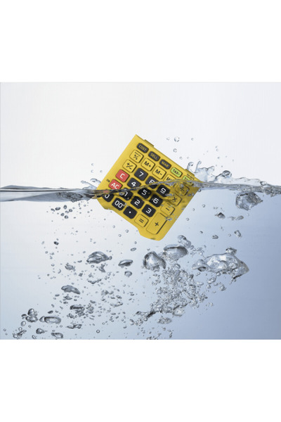 Casio Calculator de birou cu 12 cifre, rezistent la apă și praf, portocaliu
