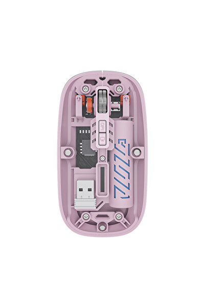 wiks Bluetooth 5.2 ve 2.4G USB Kablosuz Mouse, Şeffaf Tasarım, Şarj Edilebili...