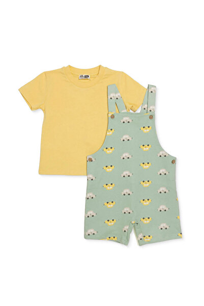 ebebek Hello Baby HelloBaby Erkek Bebek Şort Salopet-Tshirt Araba Baskılı Düğ...