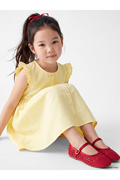 LC Waikiki Esvab • Modern & Distinctive Girls' Ruffled Linen Look Dress