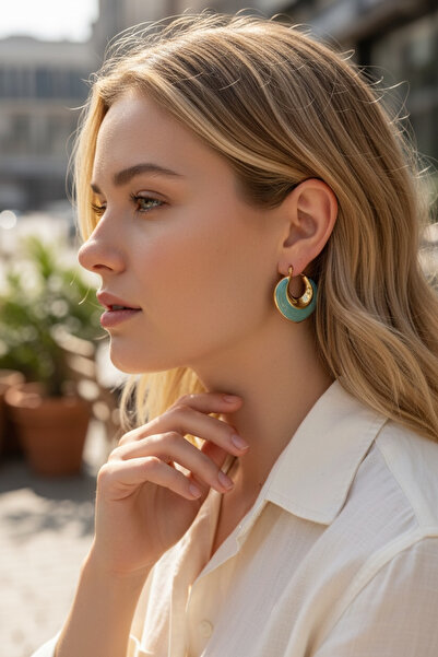 LYRA Bags & Accessories Steel Marbling Pattern Modern Heart Shaped Hoop Earrings