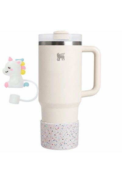 Yenigeldi Quencher Bardak Aksesuar Seti: Sevimli Unicorn Silikon Pipet Tıpası...