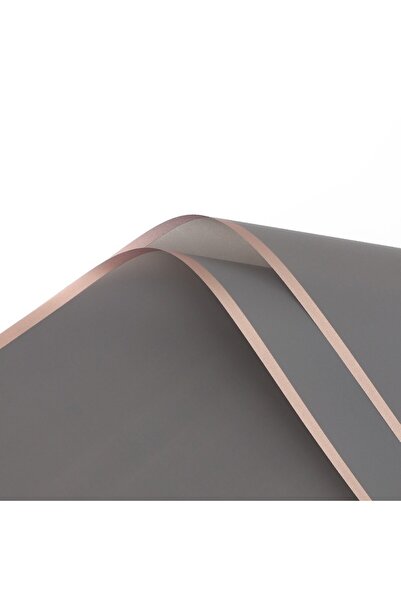 OEM Celofan pentru Flori Gri Transparent cu Margine de Bronz