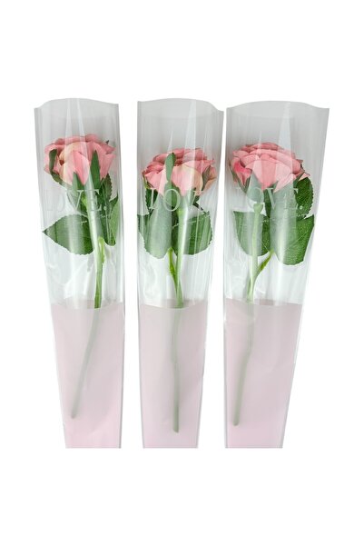 OEM Pungi din Celofan pentru Floare Transparent Roz 12.5x45 cm