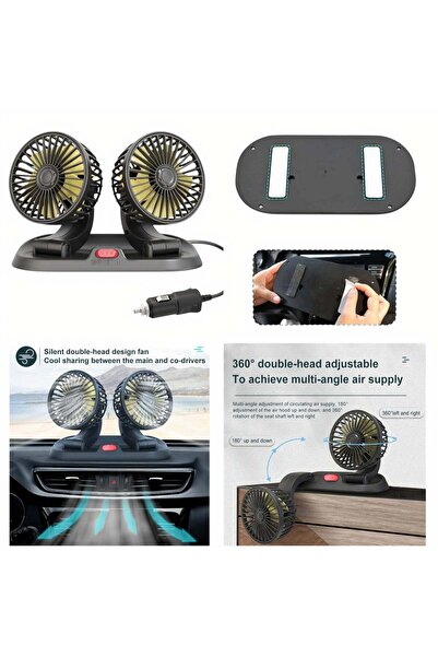 CASA JOY Ventilator auto dublu 13 x 21 cm cu picior retractabil, 2 viteze, US...