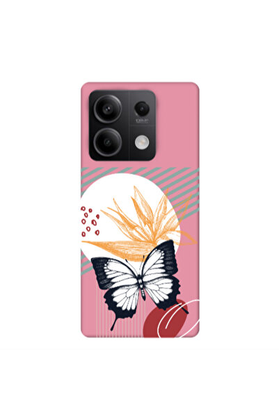 Other Xiaomi Redmi Note 13Pro 5G Butterfly Lines Pink Colored Silicone TPU Θήκη