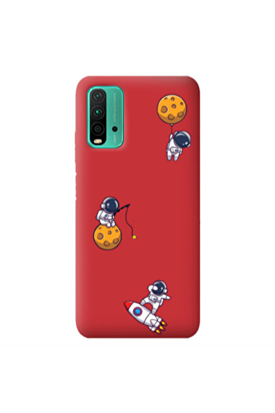 Other Xiaomi Poco M3 Cute astronauts Red Colored Silicone TPU Θήκη