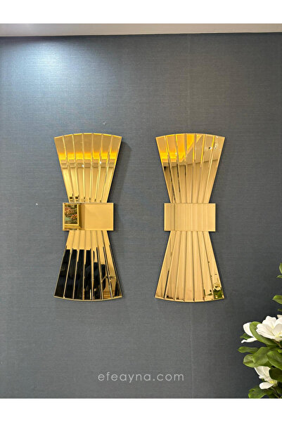 efe ayna dekor 35x85 cm Fiyonk Model Yan Ayna (2 adet) ( duvar saatleri veya ...