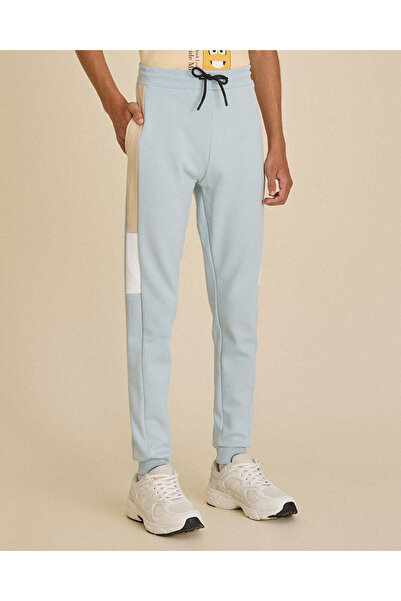 REDTAG Senior Boys Light Blue Printed Active Track Pants