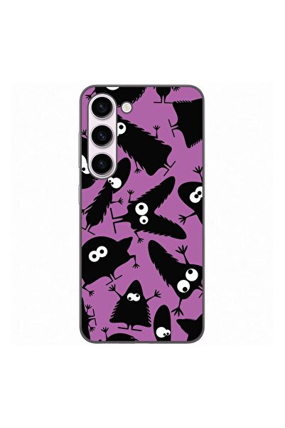 OEM Калъф, съвместим със Samsung Galaxy S23, силиконов гел TPU, черен, с десе...