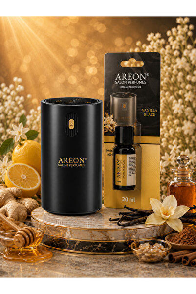 Areon Aromatik Difüzör Siyah (Klasik Metal) + Vanilla Black