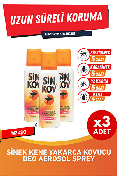 Sinkov Sivrisinek ve Karasinek Kovucu Aerosol Deo Sprey 100 ml 3 Adet