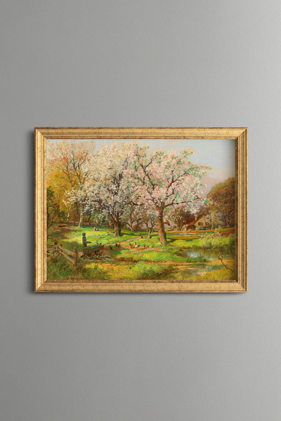 epiqart Country House Garden - Vintage Patterned Painting - Fine Model