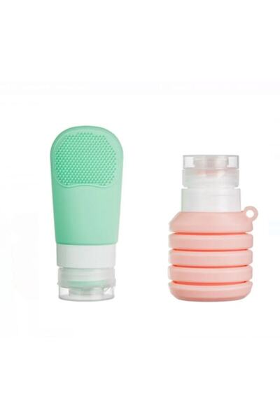 OEM Σετ Μπουκαλάκια Σιλικόνης Ροζ 60ml & Πράσινα 100ml για Ταξίδια