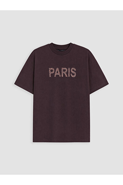 LC Waikiki Peak New Season Paris Printed 100% Cotton Women's T-Shirt