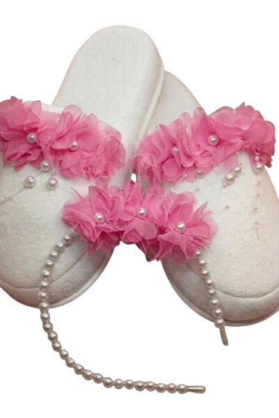 SavBrand Floral Pearl Maternity Slippers and Pearl Maternity Crown Mother Hos...
