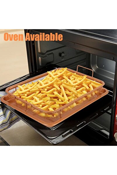 Generica Two pieces non-stick baking tray set and crispy basket for air fryer...