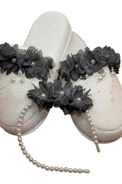 SavBrand Floral Pearl Maternity Slippers and Pearl Maternity Crown Mother Hos...