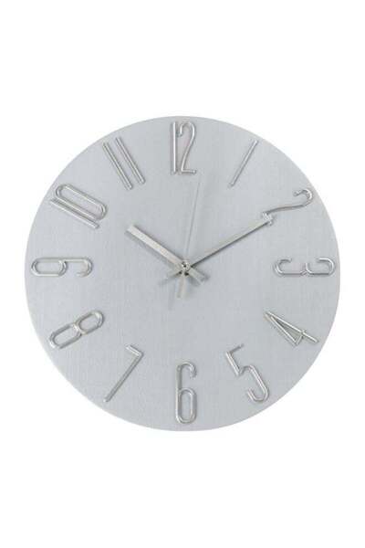 Arabest Wall Clock,12 Inch Silent Non-Ticking,Imitation Wood Indoor,Round Gra...