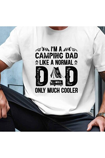 12 Teknoloji تي شيرت رجالي بتصميم "Camping Dad" - قميص صيفي كاجوال بأكمام قصي...