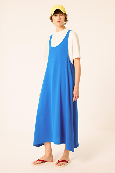 Touché Privé Askili Maxi Jile Dress and Basic T-Shirt 2-Piece Set