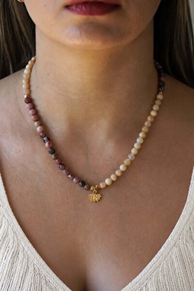 Orenda Design Sun Power Hitite Sunstone Rhodonite Natural Stone Necklace |   ...